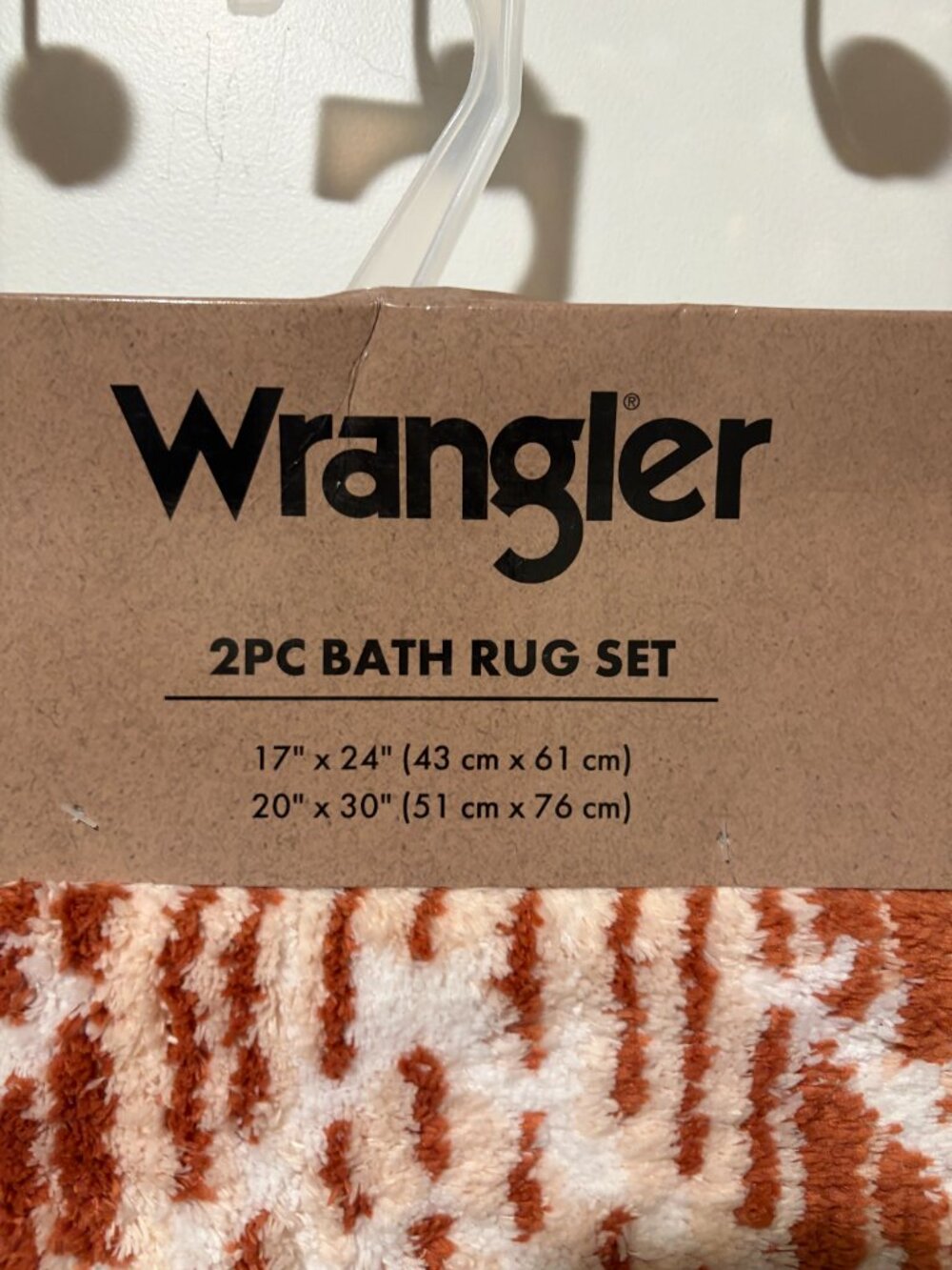 Wrangler Jericho Orange Western 2 Piece Bath Rug Set 17x24 20x30 NWT - Picture 3 of 5